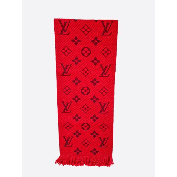 Louis Vuitton Red Monogram Logomania Scarf - Picture 1 of 4